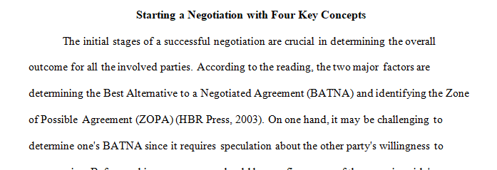  Negotiated Agreement