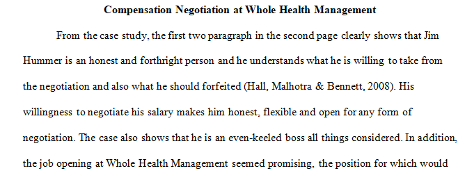 Negotiation at Whole Health Management