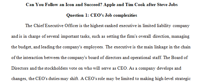 Please evaluate a CEO’s job