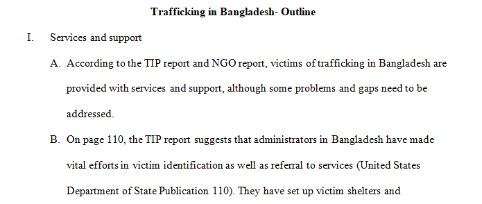 victim services in BANGLEDESH