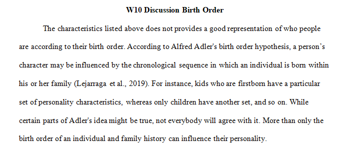 Where do you fall in the birth order 