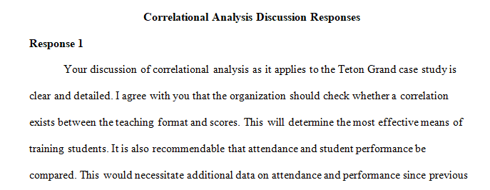 use of correlation analyses