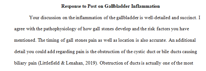 inflammation of the gallbladder