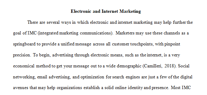electronic and Internet marketing