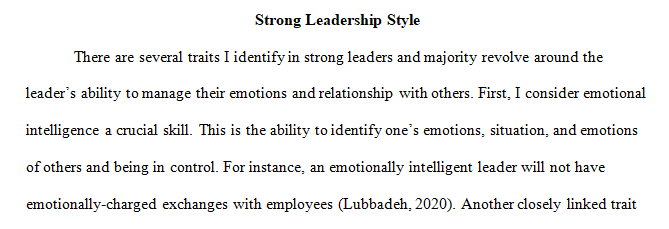  identify traits of a strong leader 