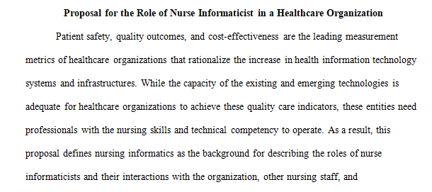 nurse informaticist in an organization