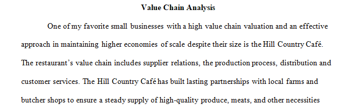 Analyze the value chain analysis