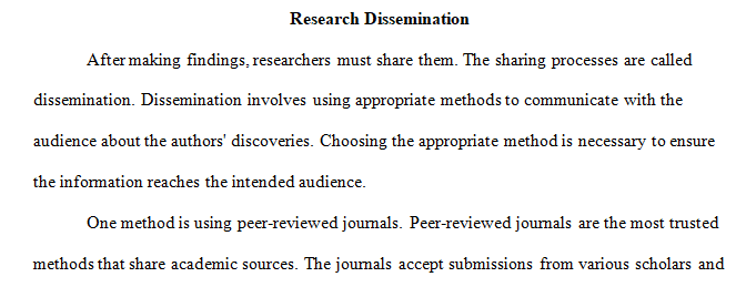 research findings can be disseminated