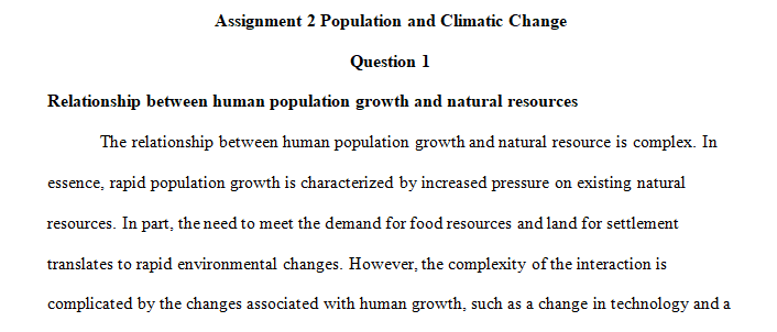 Relationship between human population