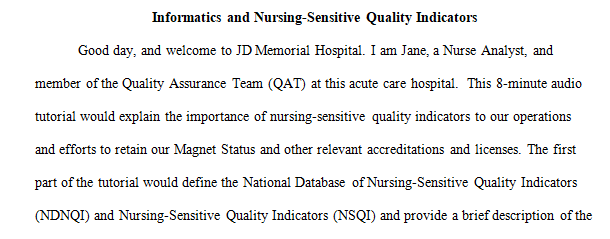 importance of nursing-sensitive quality indicators