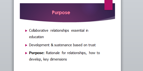 trusting partnerships in a document