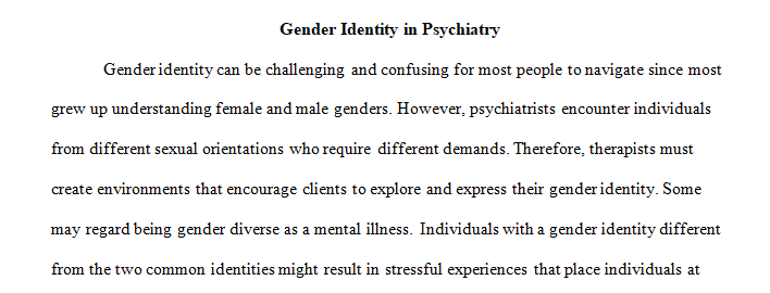 gender identities and expressions