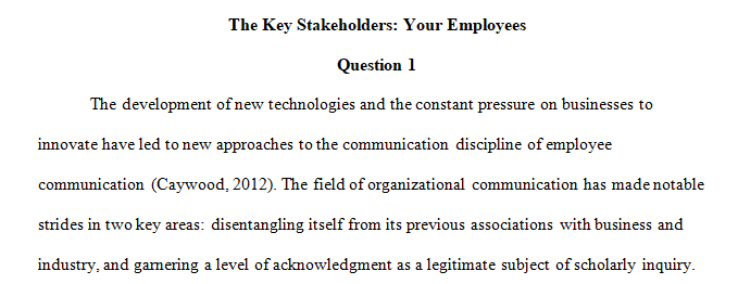 The Key Stakeholders: Your Employees