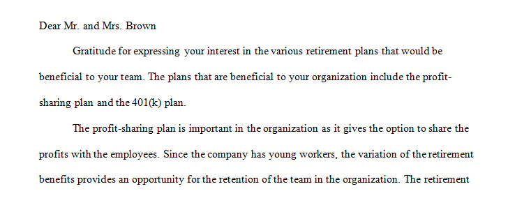 implement a retirement plan