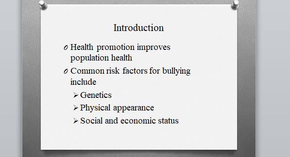 hypothetical health promotion 