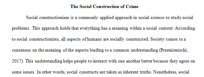 Pick an aspect of social construction