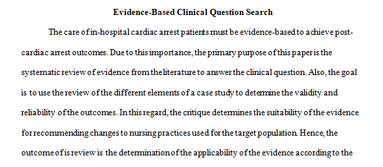 implement your compelling clinical question