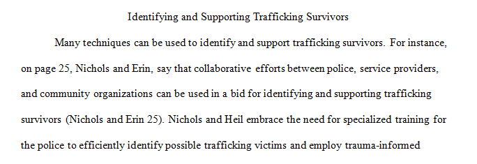 identify and support trafficking survivors