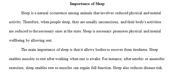 discuss the importance of sleep