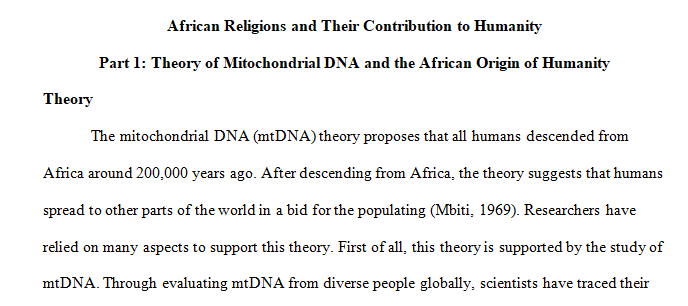 African origin of humanity