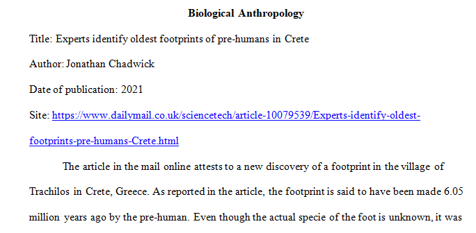 aspect of biological anthropology