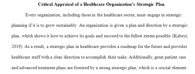 critical appraisal of an organization