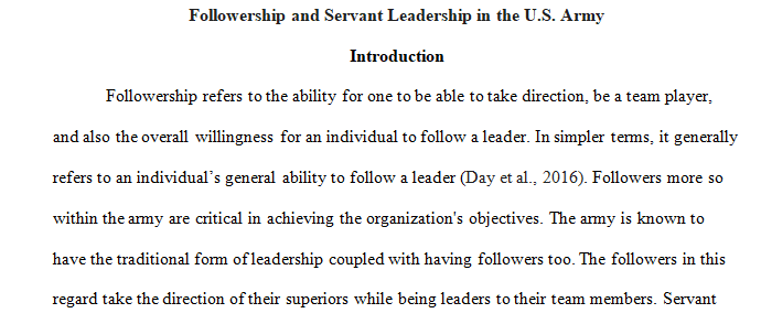 servant leadership in the U.S Army