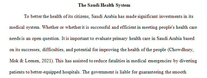 The Saudi health system