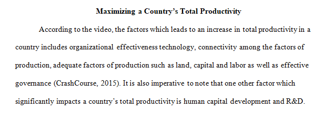 factors lead to an increase in total productivity