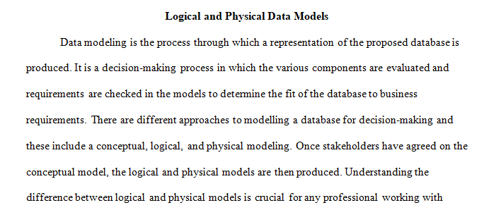 physical models in decision making