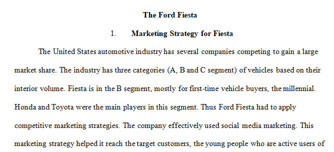 Appraise Ford’s marketing strategy 