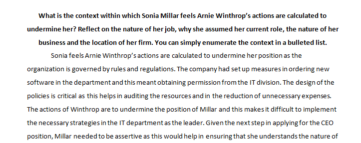 Sonia Millar feels Arnie Winthrop’s actions