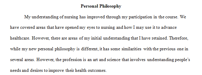 personal nursing philosophy