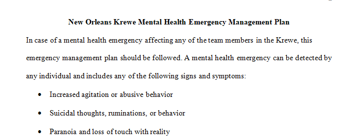 mental health emergency