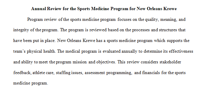 sports medicine program