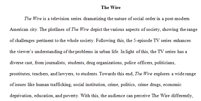 main groups of characters from the Wire 