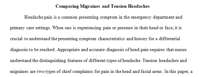 Migraine headache and tension headache