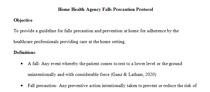 Falls Precaution Protocol