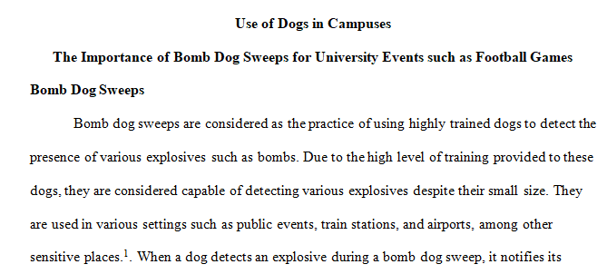 The importance of bomb dog sweeps