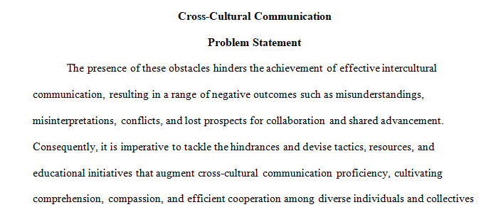 A problem statement