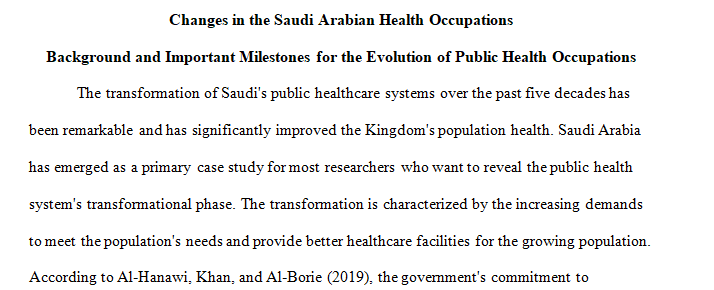 health occupations in Saudi Arabia