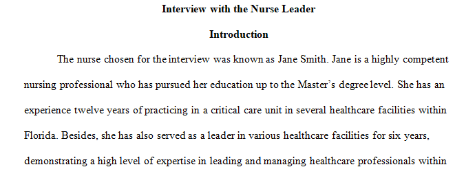 Select a nurse to interview