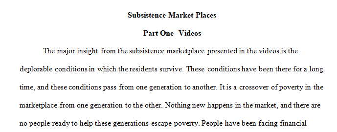 subsistence marketplaces