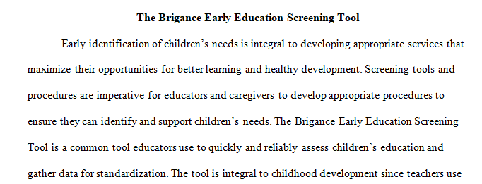 Early Childhood Screening Tool