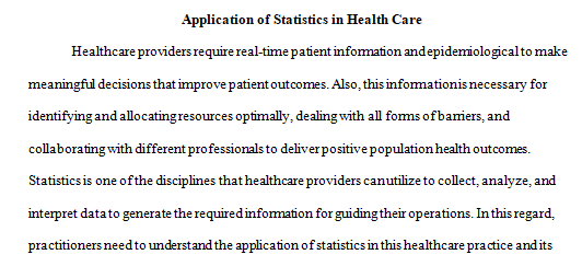 application of statistics in health care