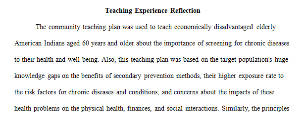 community teaching experience