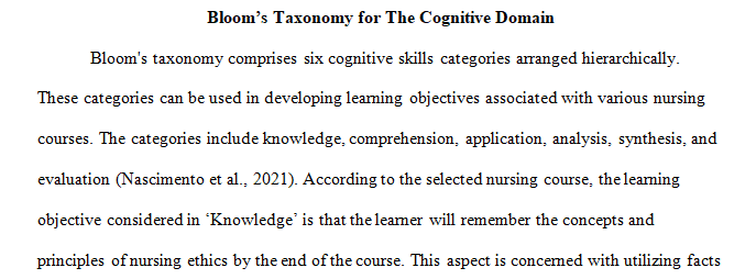 Bloom’s taxonomy