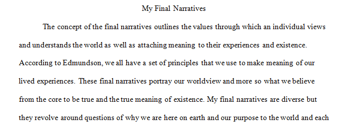 Final Narratives