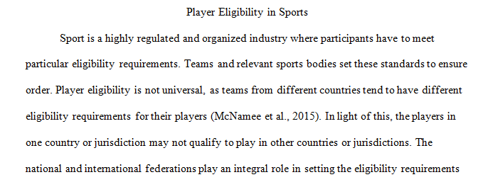 Player Eligibility In Sports