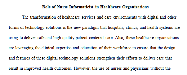 nurse informaticist